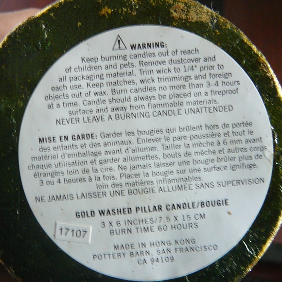 Gold Wash Pilar Scented Candle set of three - Picture 4 of 5